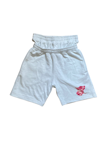 Camo CrawlHeart Shorts White