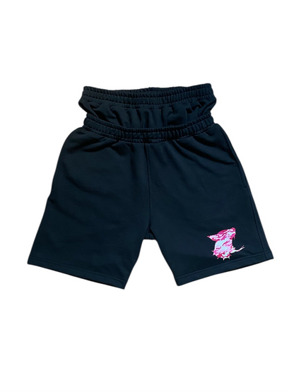 Camo CrawlHeart Shorts Black