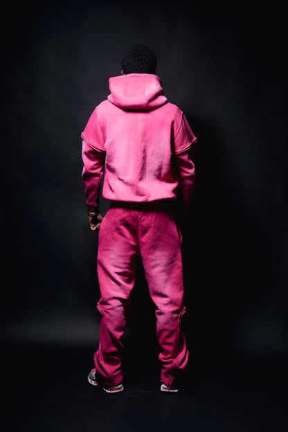 Pink Custom Zipper Tracksuit