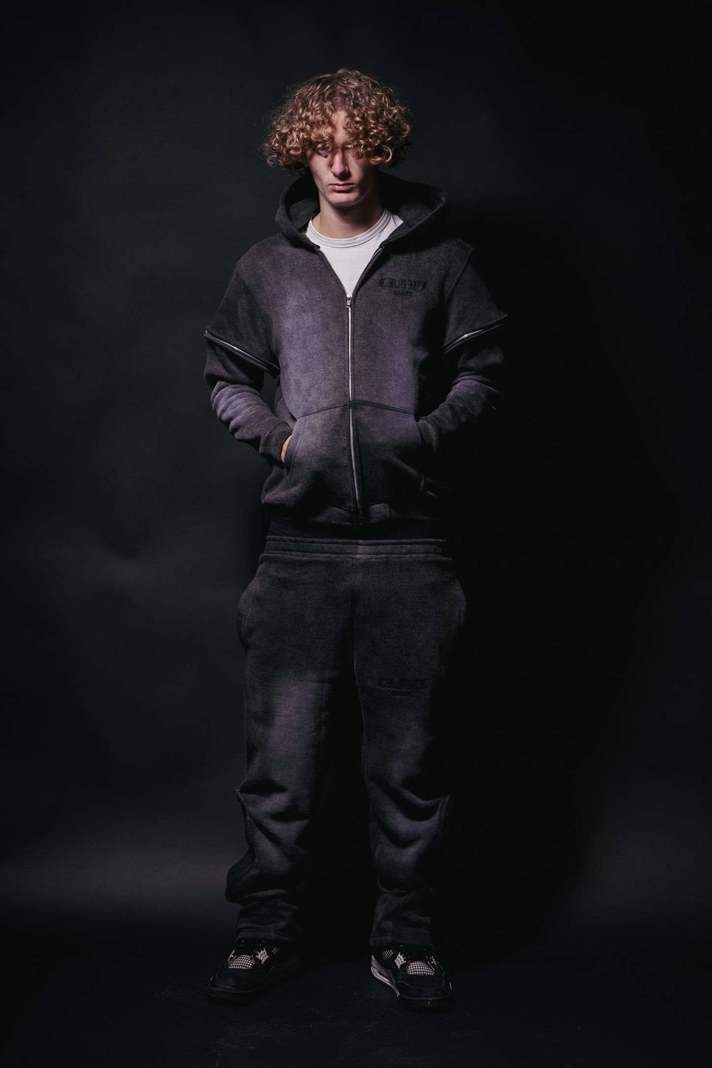 Black Custom Zipper Tracksuit