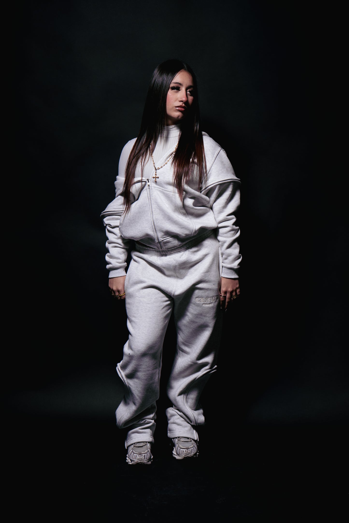 Grey Custom Zipper Tracksuit