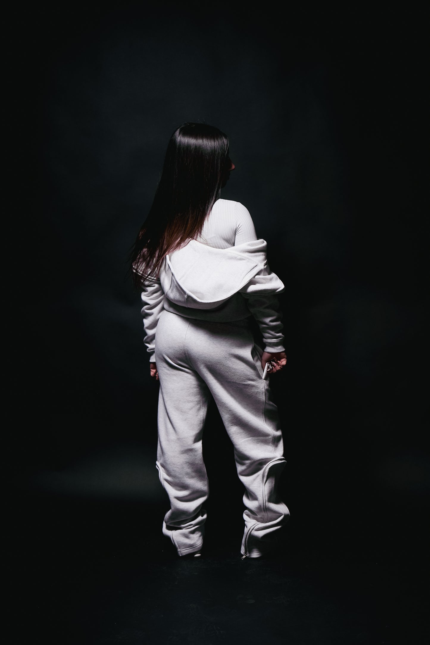 Grey Custom Zipper Tracksuit