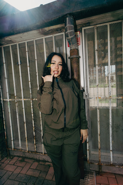 Nylon Tracksuit Green