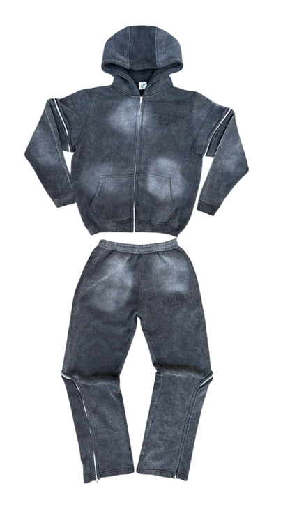 Black Custom Zipper Tracksuit