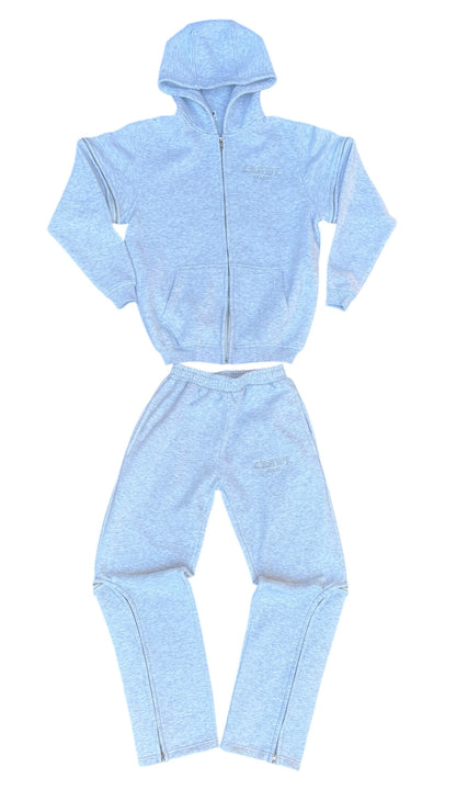Grey Custom Zipper Tracksuit